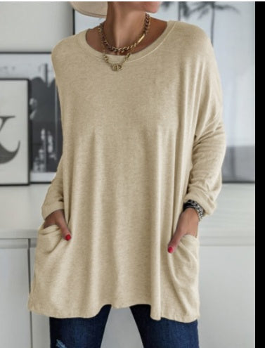 Women's Loose Long-Sleeve Pocket Shirt - product photo 15