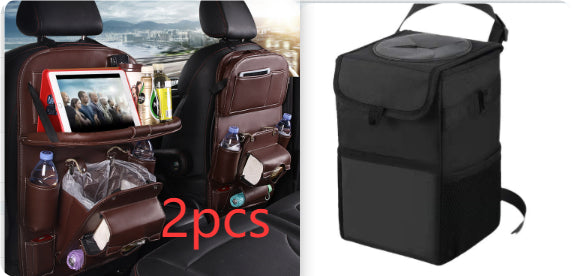 PU Leather Car Seat-Back Organizer with Tray - product photo 4