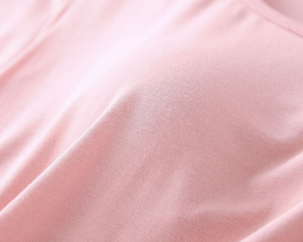 Modal Women's Short-sleeved Pajamas Set with Chest Pad Five-finger Cup Large Size Bra-free Half-sleeved Loose Shorts Home Clothes