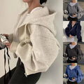 Cropped Fleece-Lined Zip Hoodie - product photo 1