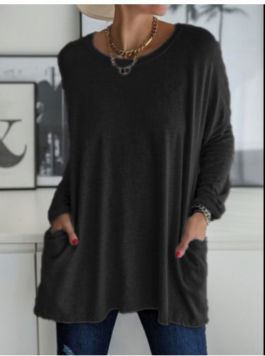 Women's Loose Long-Sleeve Pocket Shirt - product photo 12
