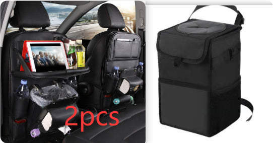 PU Leather Car Seat-Back Organizer with Tray - product photo 22