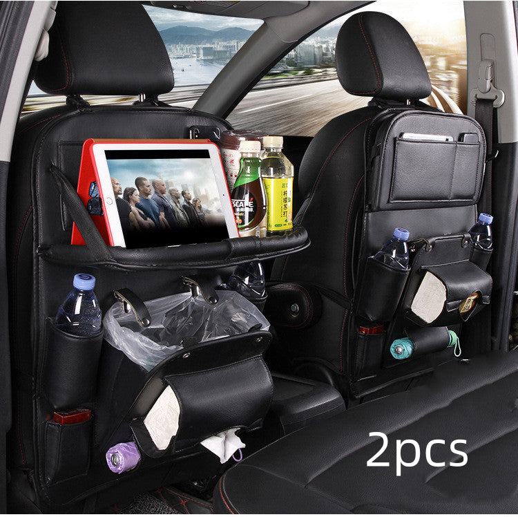 PU Leather Car Seat-Back Organizer with Tray - product photo 15