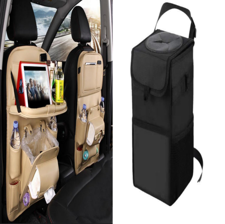 PU Leather Car Seat-Back Organizer with Tray - product photo 13
