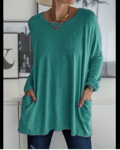 Women's Loose Long-Sleeve Pocket Shirt - product photo 8