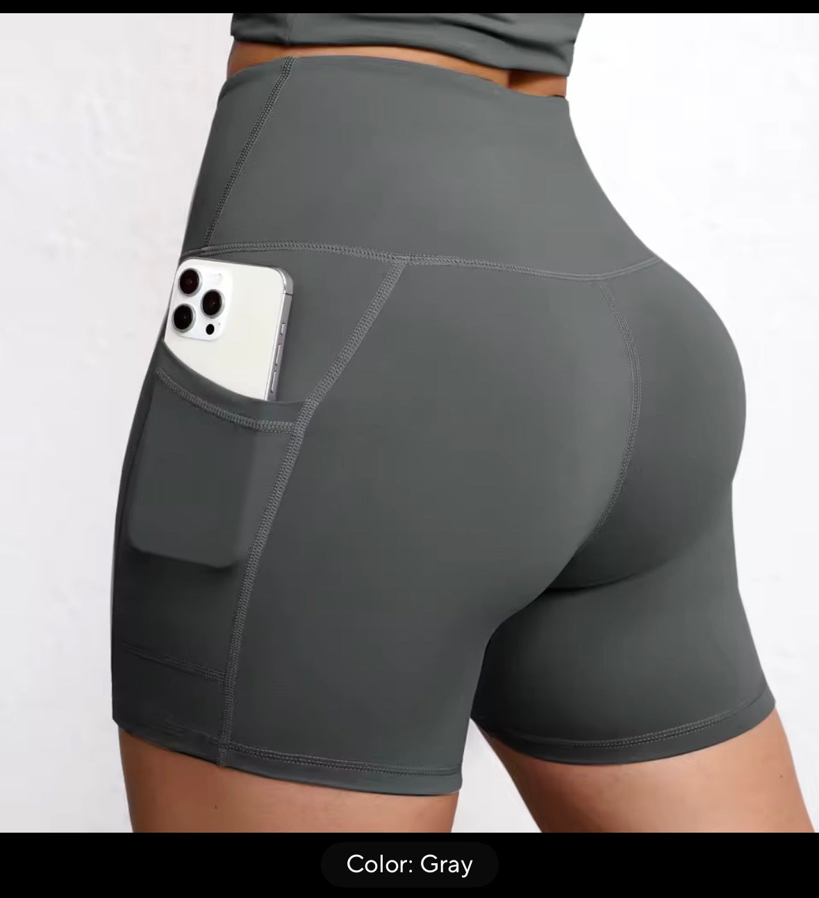 High-Waist Pocket Yoga Shorts - product photo 4