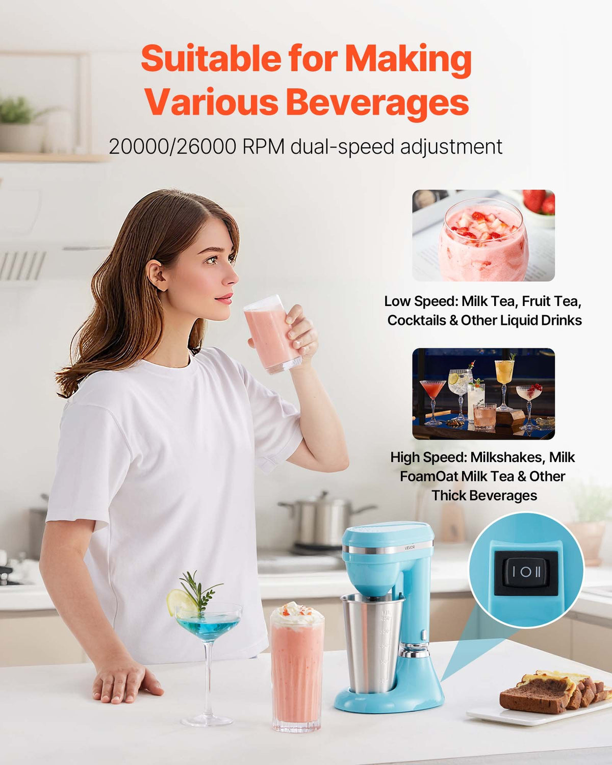 Milkshake Maker with Stainless Steel Cup - product photo 3