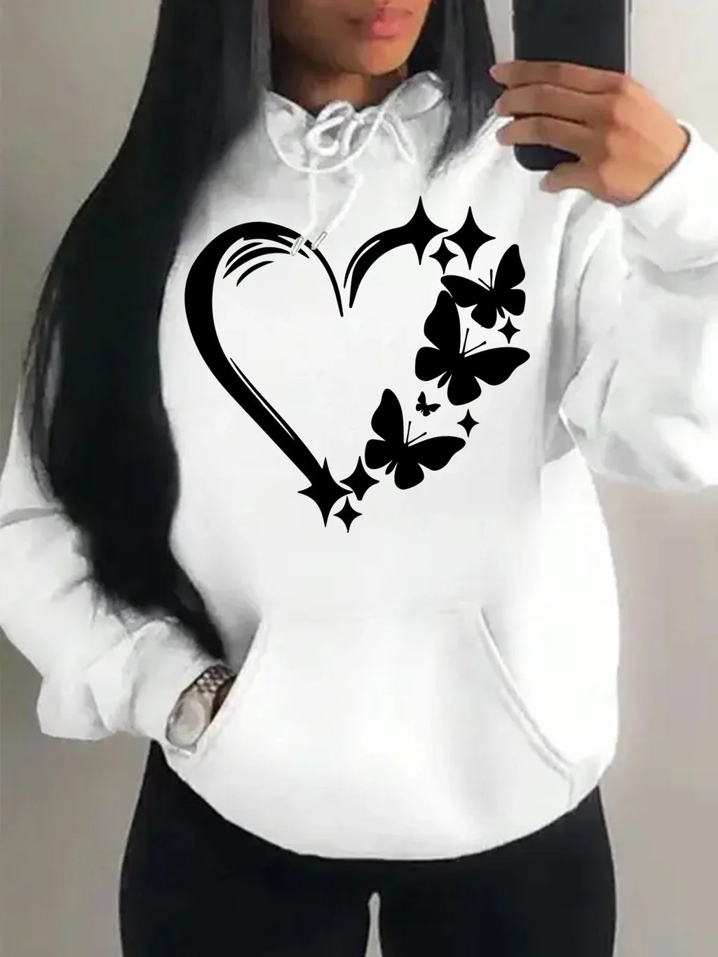 Trendy Butterfly Love Hoodie - product photo 2