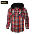 2026 Spring New Amazon Hot-Selling Loose Casual Flannel Long-Sleeve Hooded Plaid Shirt for Men with a High-End Feel