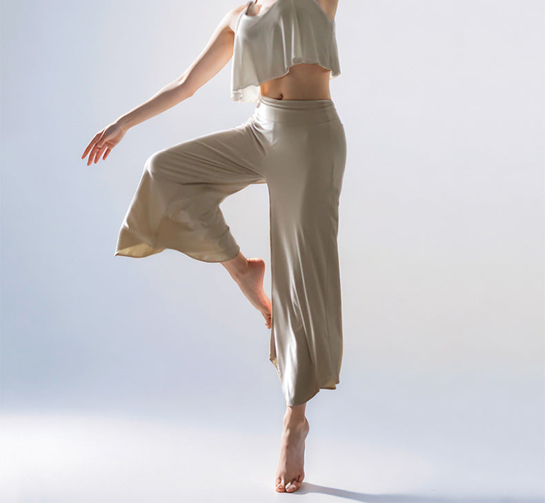 Floating Cloud Pants Yoga High Waist Loose Wide Leg Pants Training Pants Soft Waxy High Elastic Skin Breathable Lightweight Yoga Clothing for Women in Summer