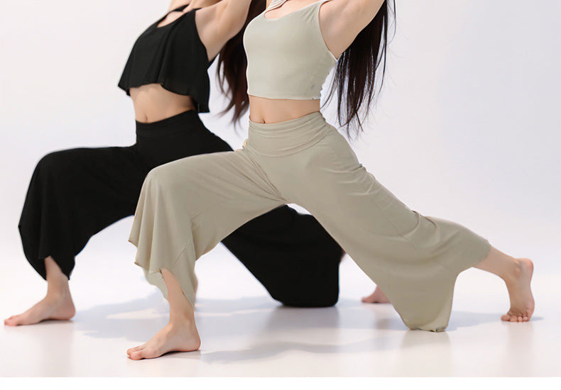 Floating Cloud Pants Yoga High Waist Loose Wide Leg Pants Training Pants Soft Waxy High Elastic Skin Breathable Lightweight Yoga Clothing for Women in Summer
