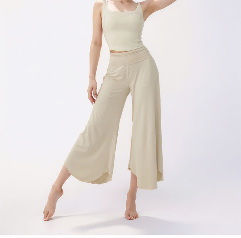 Floating Cloud Pants Yoga High Waist Loose Wide Leg Pants Training Pants Soft Waxy High Elastic Skin Breathable Lightweight Yoga Clothing for Women in Summer