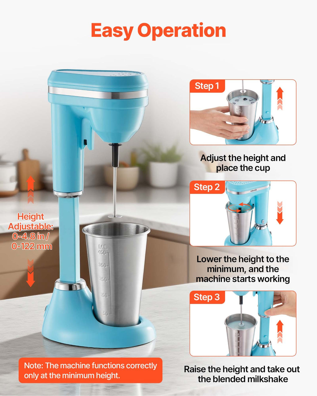 Milkshake Maker with Stainless Steel Cup - product photo 4