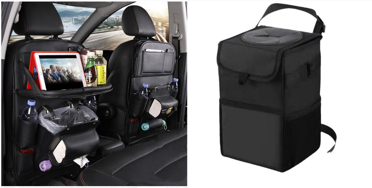 PU Leather Car Seat-Back Organizer with Tray - product photo 16
