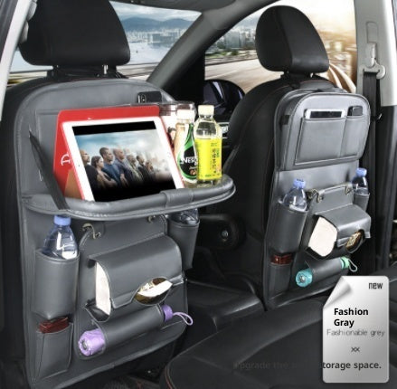 PU Leather Car Seat-Back Organizer with Tray - product photo 18