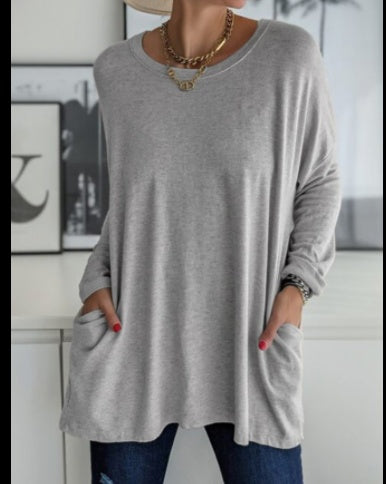 Women's Loose Long-Sleeve Pocket Shirt - product photo 14
