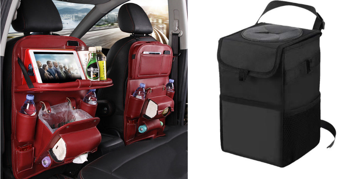 PU Leather Car Seat-Back Organizer with Tray - product photo 25