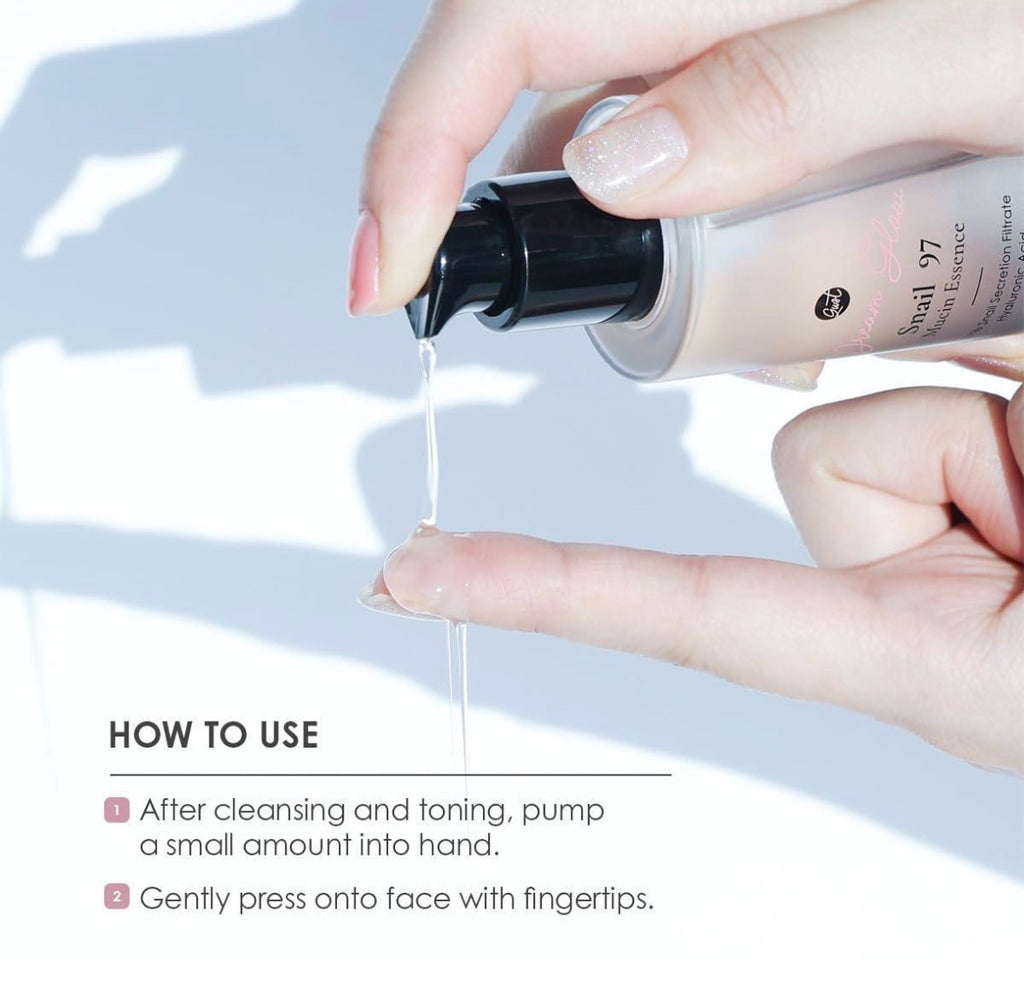 Snail 97 Mucin Essence infused with 97% snail secretion filtrate