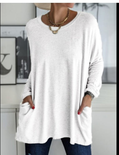 Women's Loose Long-Sleeve Pocket Shirt - product photo 17